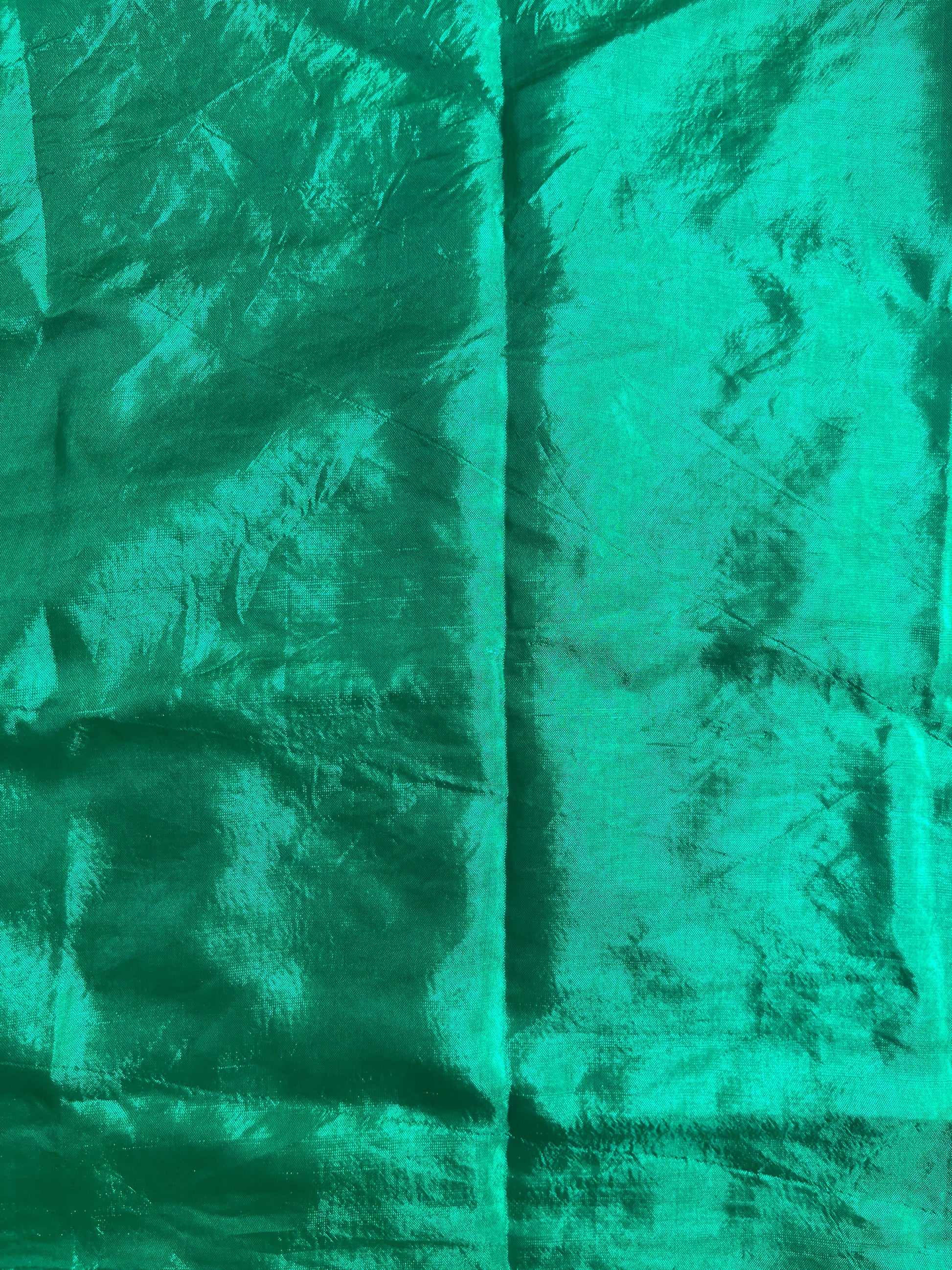 Peacock Blue Green Leheriya Saree-4