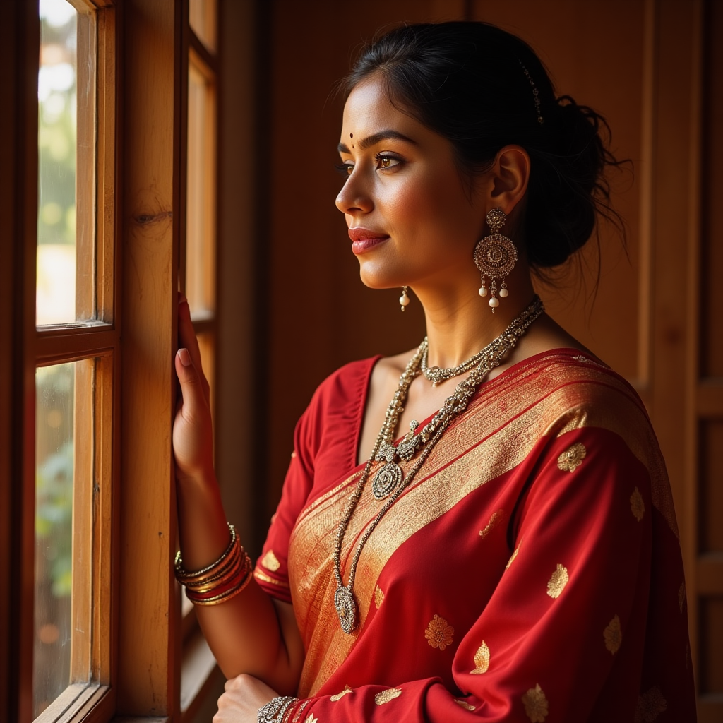 Mangalagiri Pure Silk Saree - Red